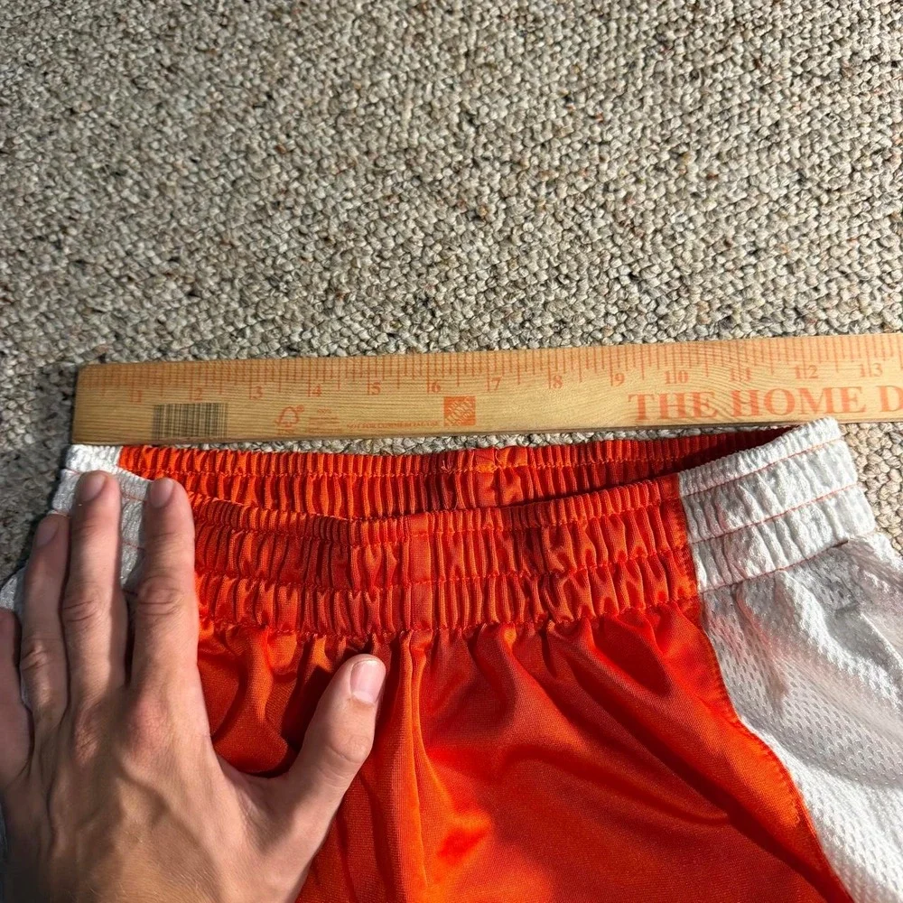 Jordan Orange Gray White Basketball Shorts Athletic Mesh Colorblock Size M